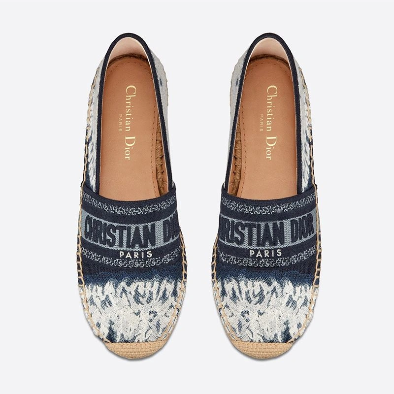 AllSeason 4683 Christian Dior Granville Espadrilles Women Tie & Dye Motif Canvas Blue - Image 3