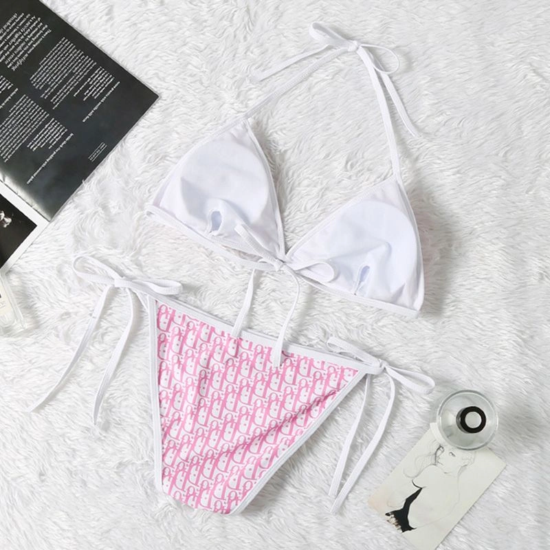 AllSeason 7590 Dior Bikini Women Oblique Motif Lycra Pink - Image 3