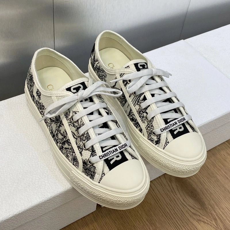 AllSeason 8227 Walk'n'Dior Sneakers Women Toile de Jouy Voyage Motif Canvas White - Image 3