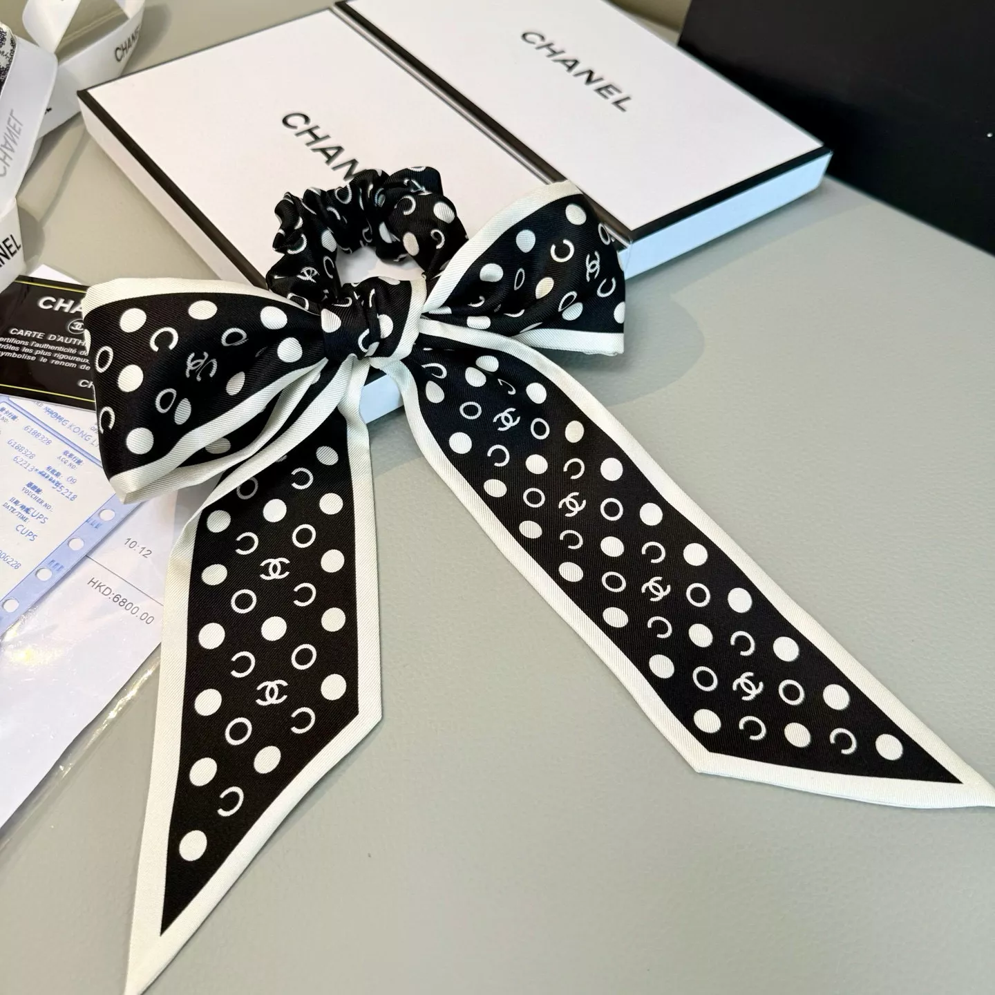 Chanel Silk Scarf Compact 3679 - Image 3