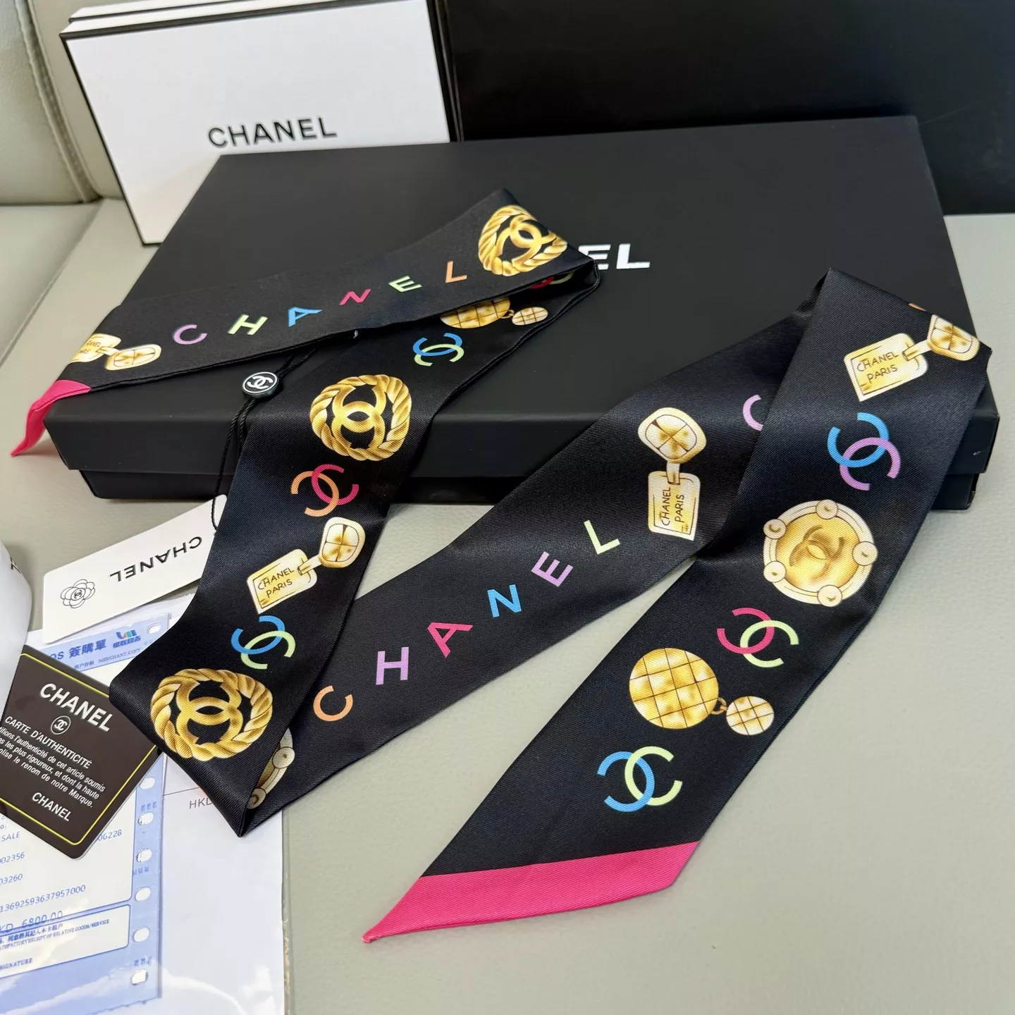 Chanel Silk Scarf Lightweight 2536