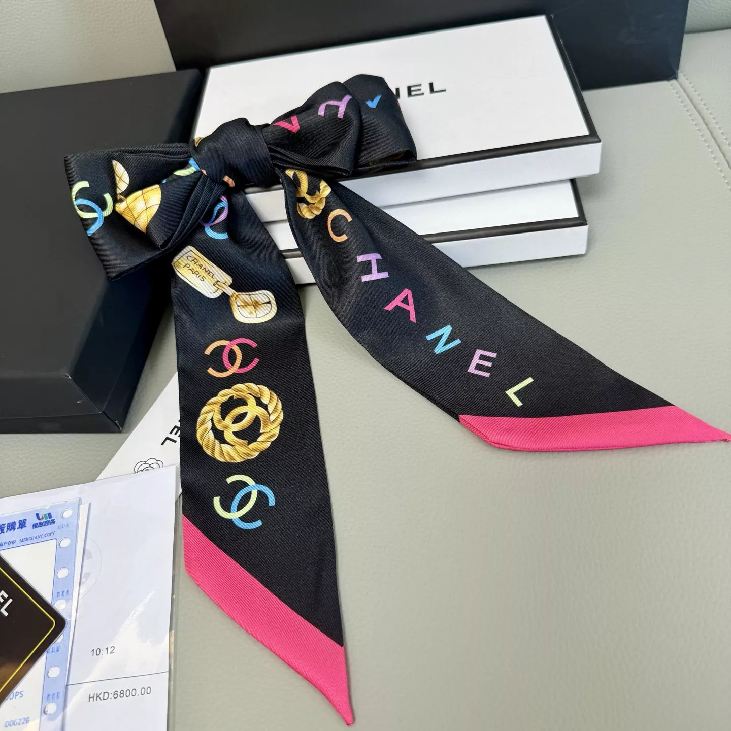 Chanel Silk Scarf Lightweight 2536 - Image 3