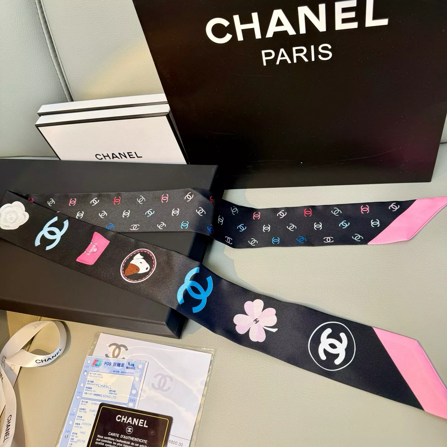 Chanel Silk Scarf Modern 831