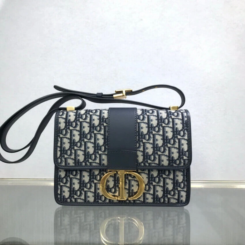 24 x 17 x Christian Dior 30 Montaigne Bag Blue Oblique Jacquard - Image 4