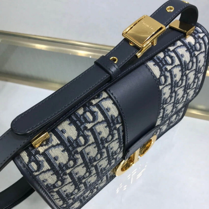 24 x 17 x Christian Dior 30 Montaigne Bag Blue Oblique Jacquard - Image 9