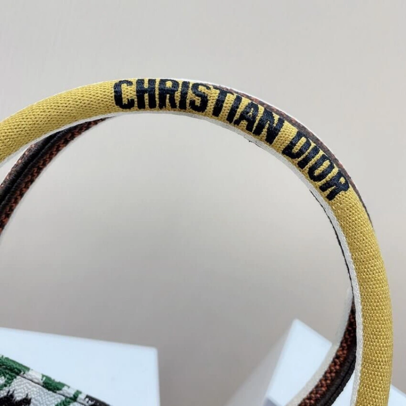 Can be ca Christian Dior Book Tote Yellow Multicolor Dior Paisley Embroidery - Image 11