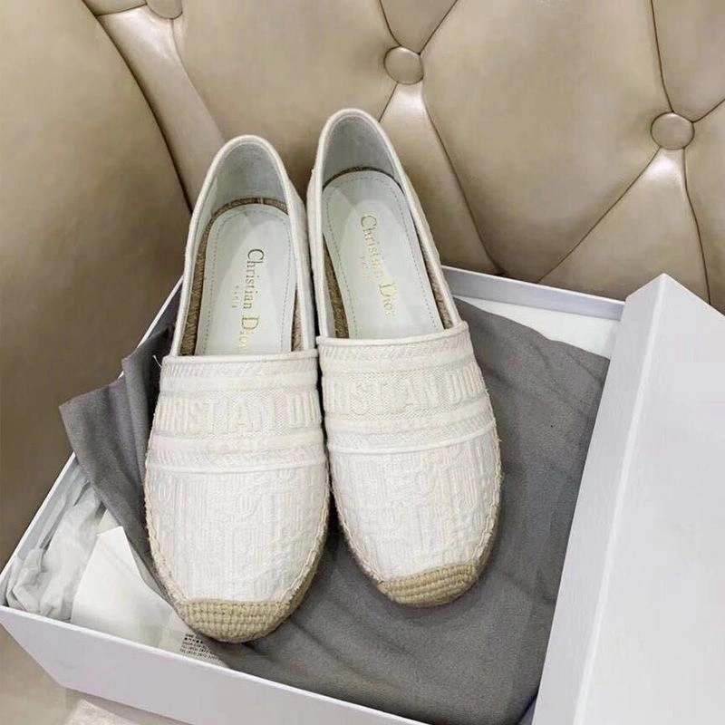 Christian Dior Granville Espadrilles Women Oblique Motif Canvas White AllSeason 7848 - Image 3