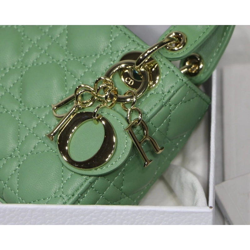 The Lady D Christian Dior Micro Lady Dior Bag Green Cannage Lambskin - Image 7