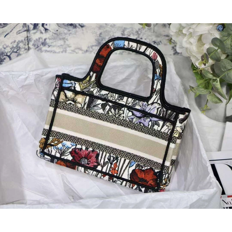 Can be ca Christian Dior Mini Book Tote Multicolor Mille Fleurs Embroidery - Image 8
