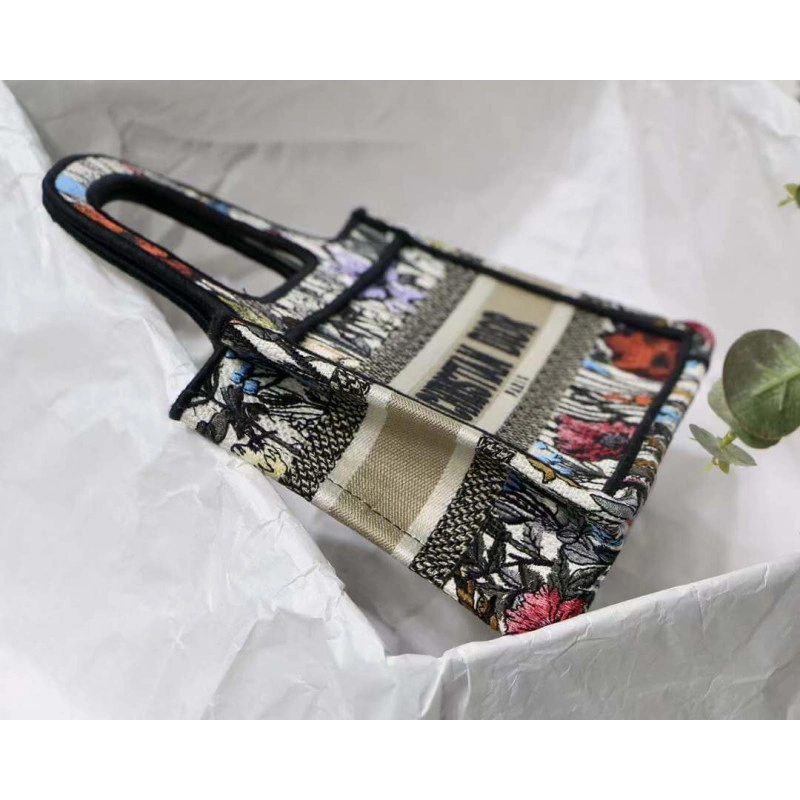 Can be ca Christian Dior Mini Book Tote Multicolor Mille Fleurs Embroidery - Image 9