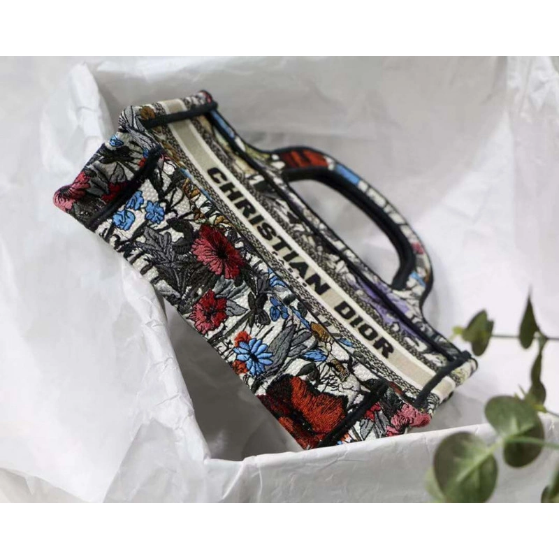 Can be ca Christian Dior Mini Book Tote Multicolor Mille Fleurs Embroidery - Image 10