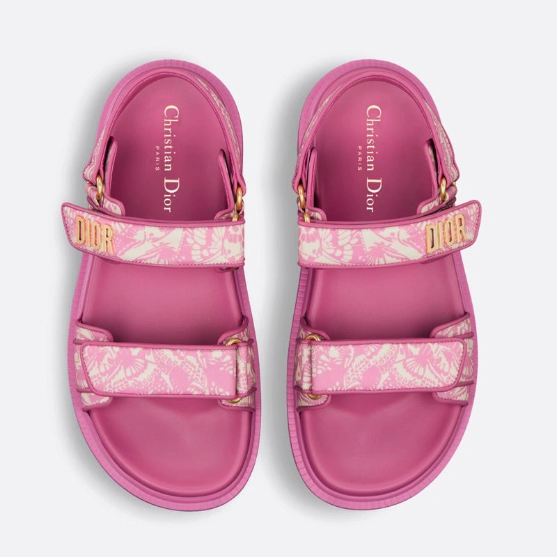 DailyWear 6222 DiorAct Sandals Women Butterfly Allover Motif Leather Rose - Image 3