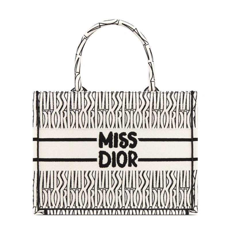 Dior Book Tote In Miss Dior Allover Motif Canvas White Comfortable 3586 - Image 3