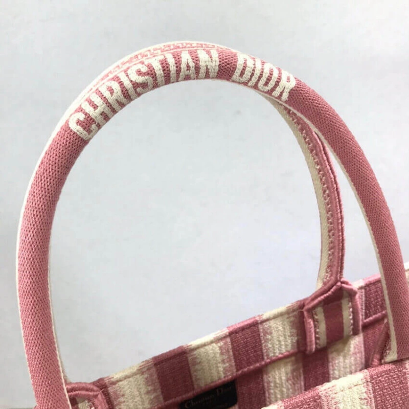 The Dior B Dior Book Tote Pink D-Stripes Embroidery - Image 7