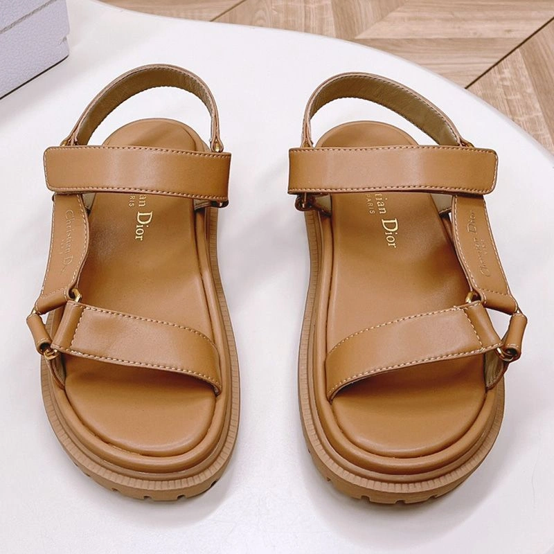 Dior D-Wave Sandals Women Calfskin Brown WellDesigned 2355 - Image 3