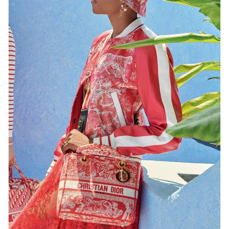 Dust bag Dior Medium Lady D-Lite Bag Raspberry Toile de Jouy Reverse Embroidery - Image 3