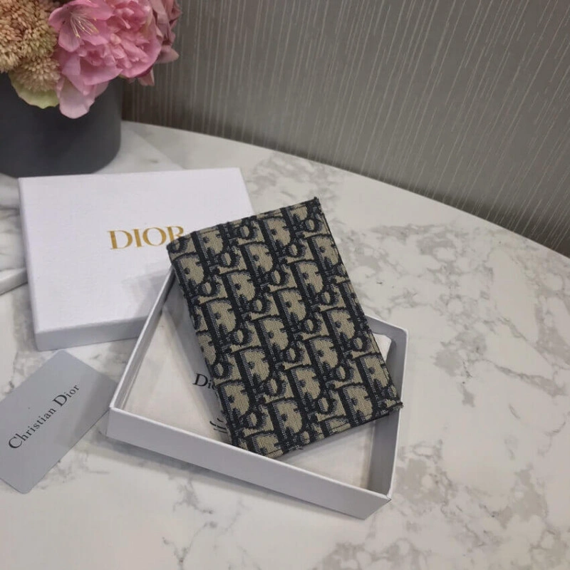 This styli Dior Oblique Passport Holder Blue - Image 3