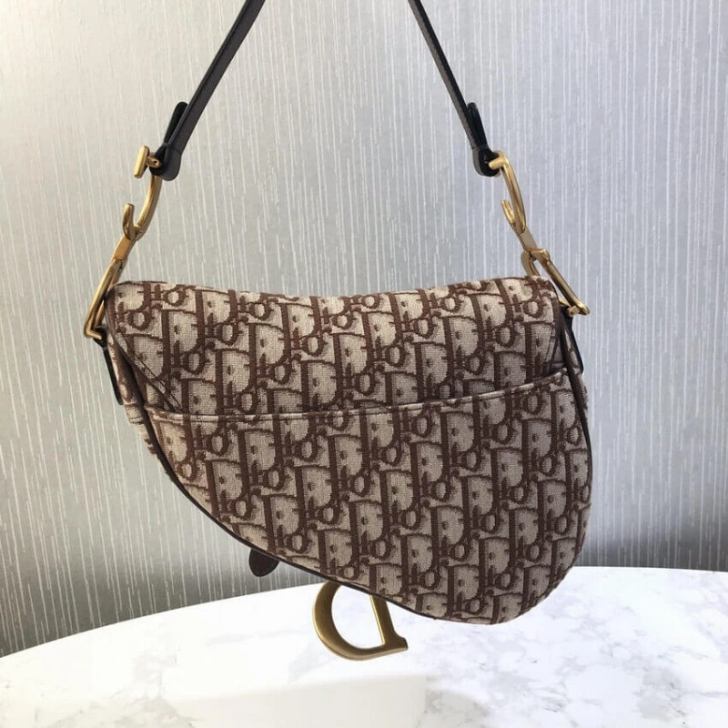 Magnetic Dior Saddle Bag Burgundy Oblique Jacquard - Image 4