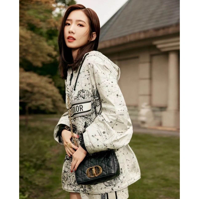 Embossed Dior Small Caro Bag Black Supple Cannage Calfskin - Image 5