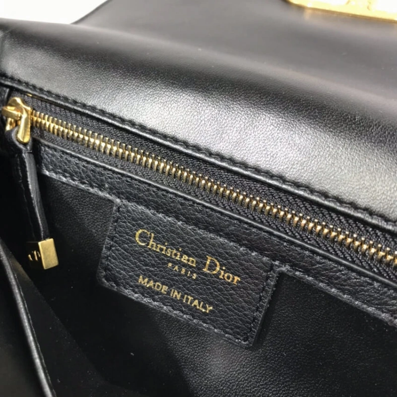 Embossed Dior Small Caro Bag Black Supple Cannage Calfskin - Image 17