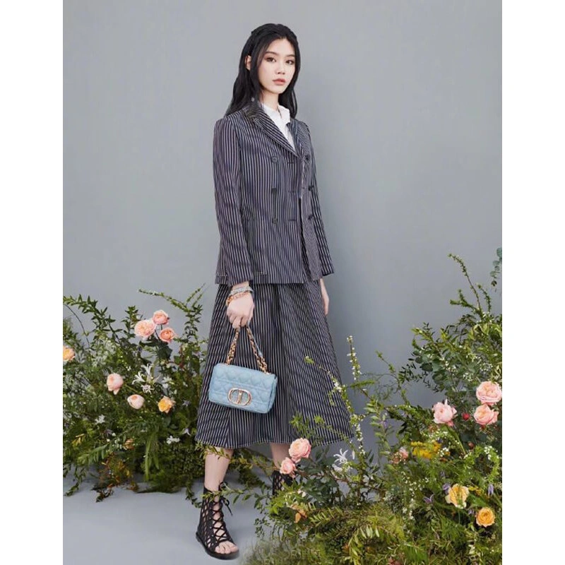 20 x 12 x Dior Small Caro Bag Cloud Blue Supple Cannage Calfskin - Image 3