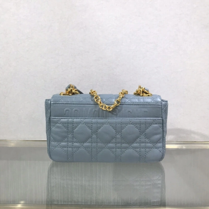 20 x 12 x Dior Small Caro Bag Cloud Blue Supple Cannage Calfskin - Image 5