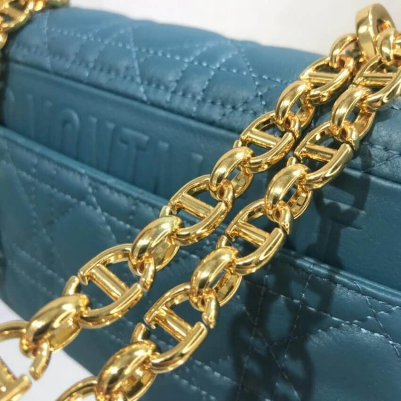 Flap clos Dior Small Caro Bag Ocean Blue Supple Cannage Calfskin - Image 9