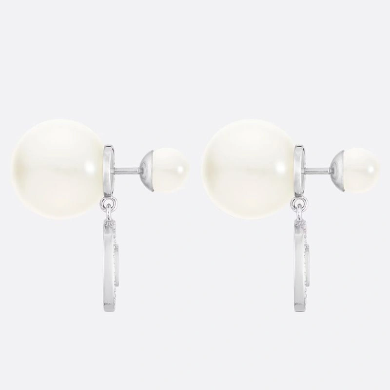 Dior Tribales Earrings Metal, Pearls and Crystals Silver StreetReady 4296 - Image 3