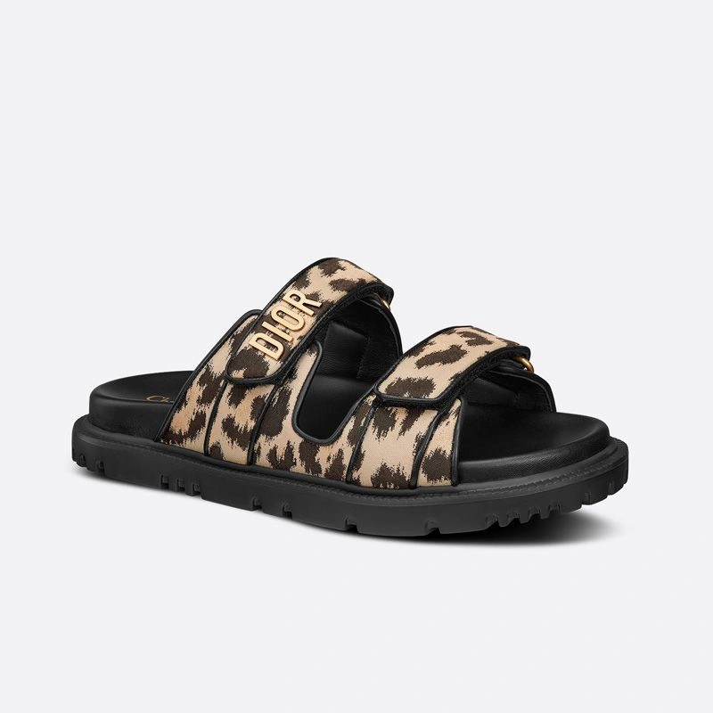 DiorAct Slides Women Mizza Motif Technical Fabric Beige SmartChoice 7118 - Image 3