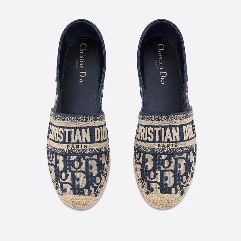 GoAnywhere 1426 Christian Dior Granville Espadrilles Women Oblique Motif Canvas Blue - Image 3