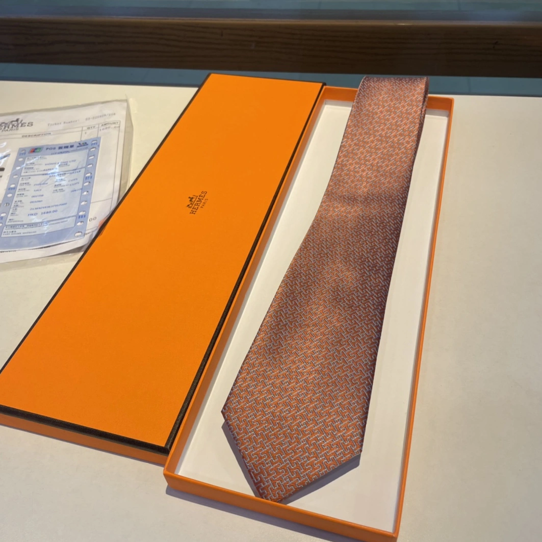 Hermes Necktie For Men Comfortable 7745 - Image 4