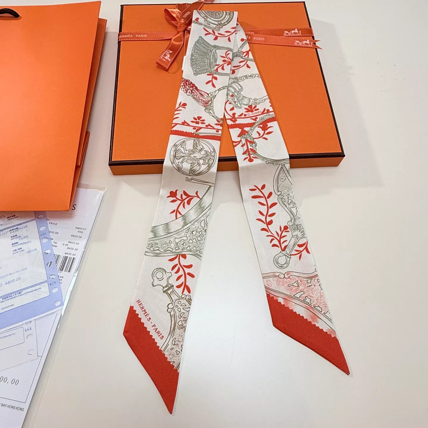 Hermes Silk Scarf Lightweight 5044