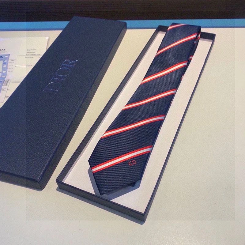 HighQuality 2576 Dior Tie CD Motif Silk Red - Image 3