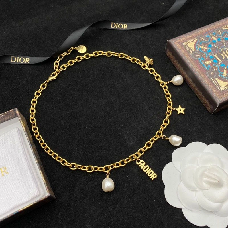 J'Adior Choker Metal, White Resin Pearls Gold WellDesigned 4936 - Image 3