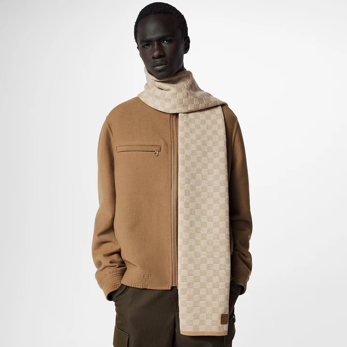 Louis Vuitton Beige M77986 Néo Petit Damier Scarf - Image 6