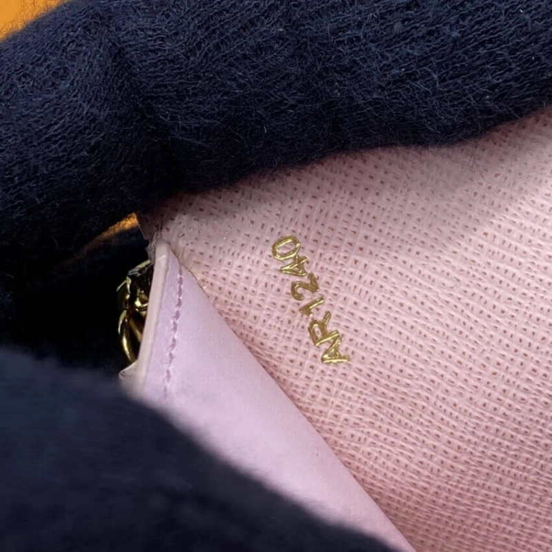 Grained c Louis Vuitton Damier Ebene Victorine Wallet Pink - Image 10