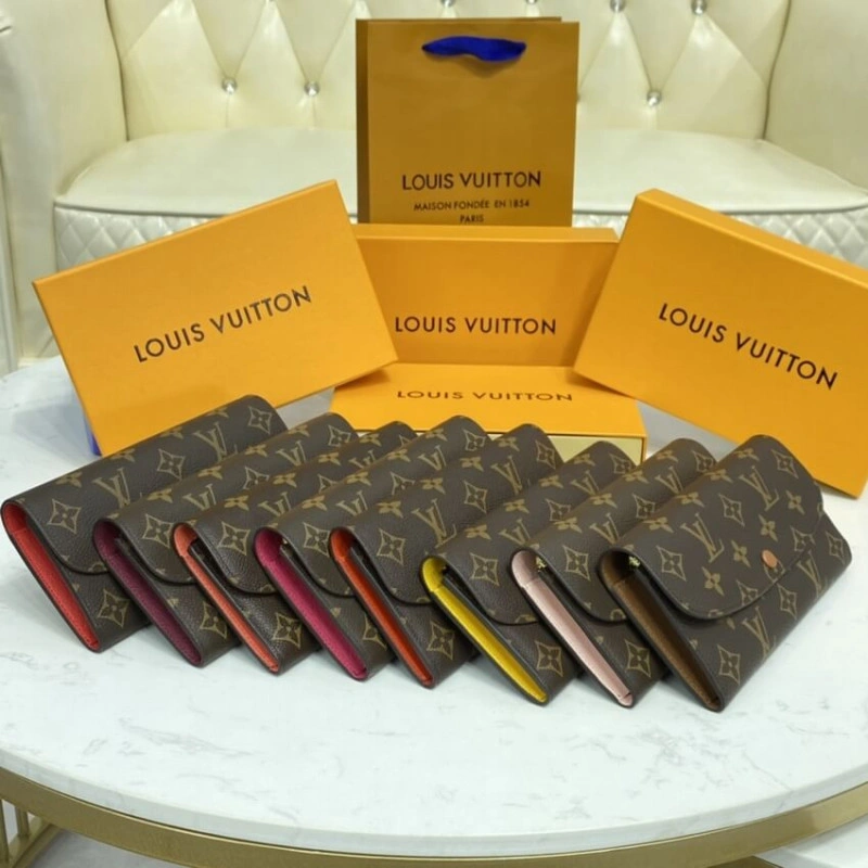 4 credit Louis Vuitton Monogram Canvas Emilie Wallet Fuchsia - Image 11