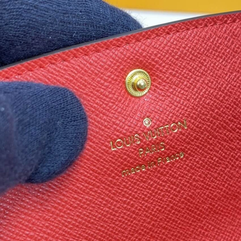 Proving th Louis Vuitton Monogram Canvas Emilie Wallet Red - Image 8