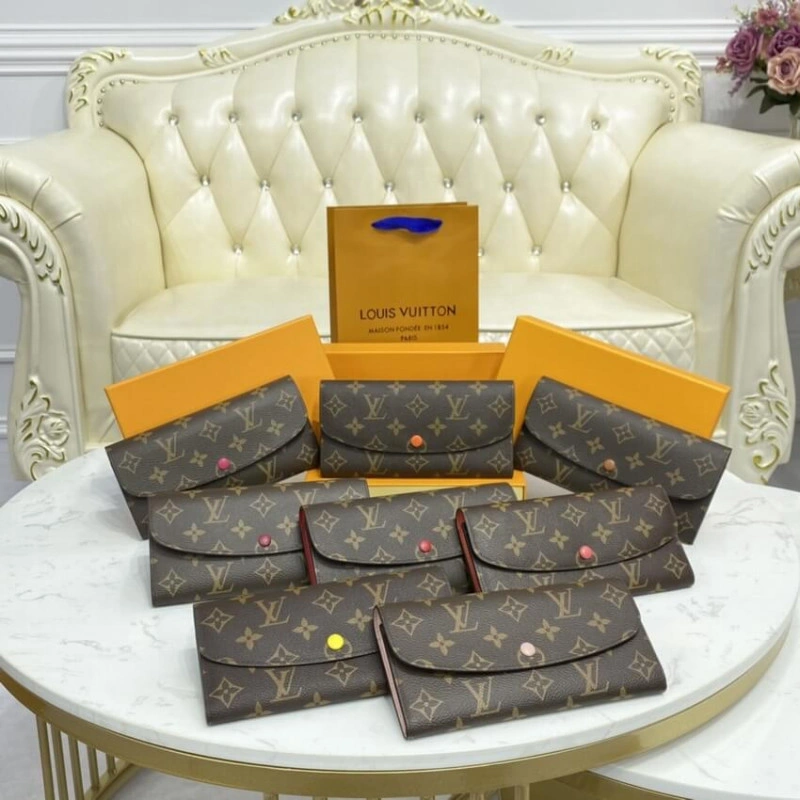 Pressstud Louis Vuitton Monogram Canvas Emilie Wallet Yellow - Image 11