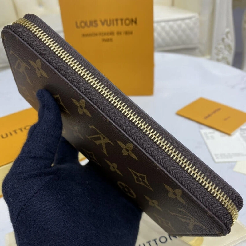 3 large g Louis Vuitton Monogram Zippy Wallet Brown - Image 4