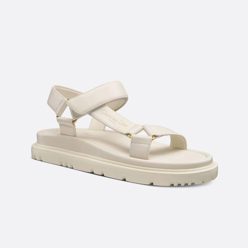 ModernLook 595 Dior D-Wave Sandals Women Calfskin White - Image 3