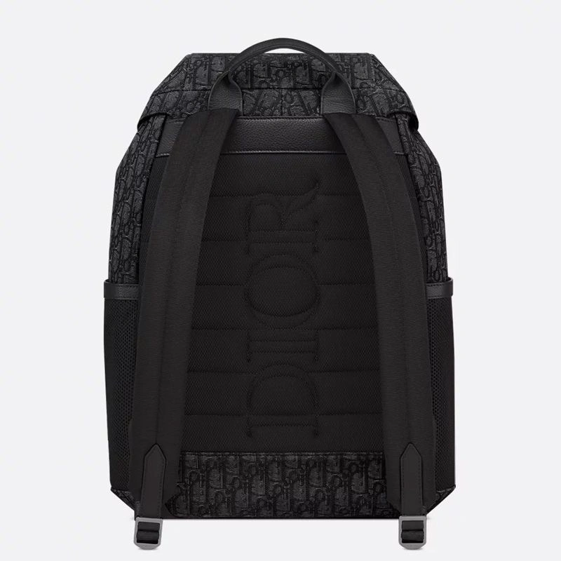 Popular 8895 Dior 8 Flap Backpack In Oblique Motif Canvas Black - Image 3