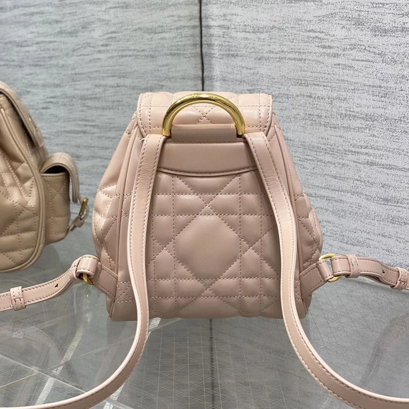 Small Dior Caro Backpack In Macrocannage Lambskin Cherry SmartChoice 100 - Image 3