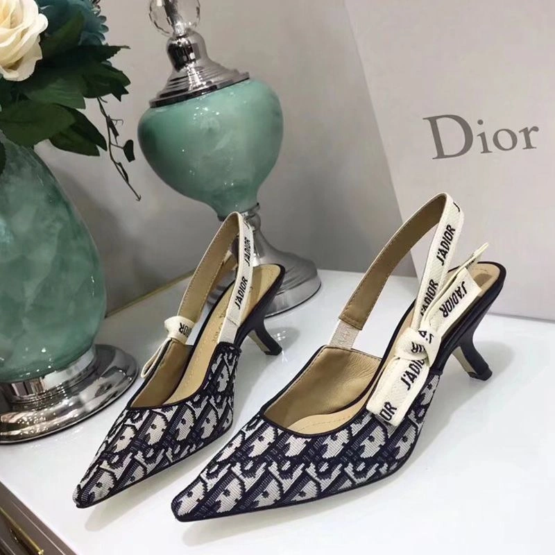 SportInspired 7733 J'Adior Slingback Pumps Women Oblique Motif Canvas Black - Image 3