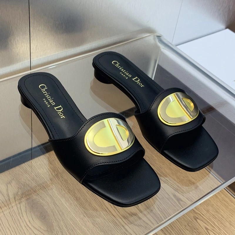 TopPick 618 Forever Dior Slides Women Calfskin Black - Image 3