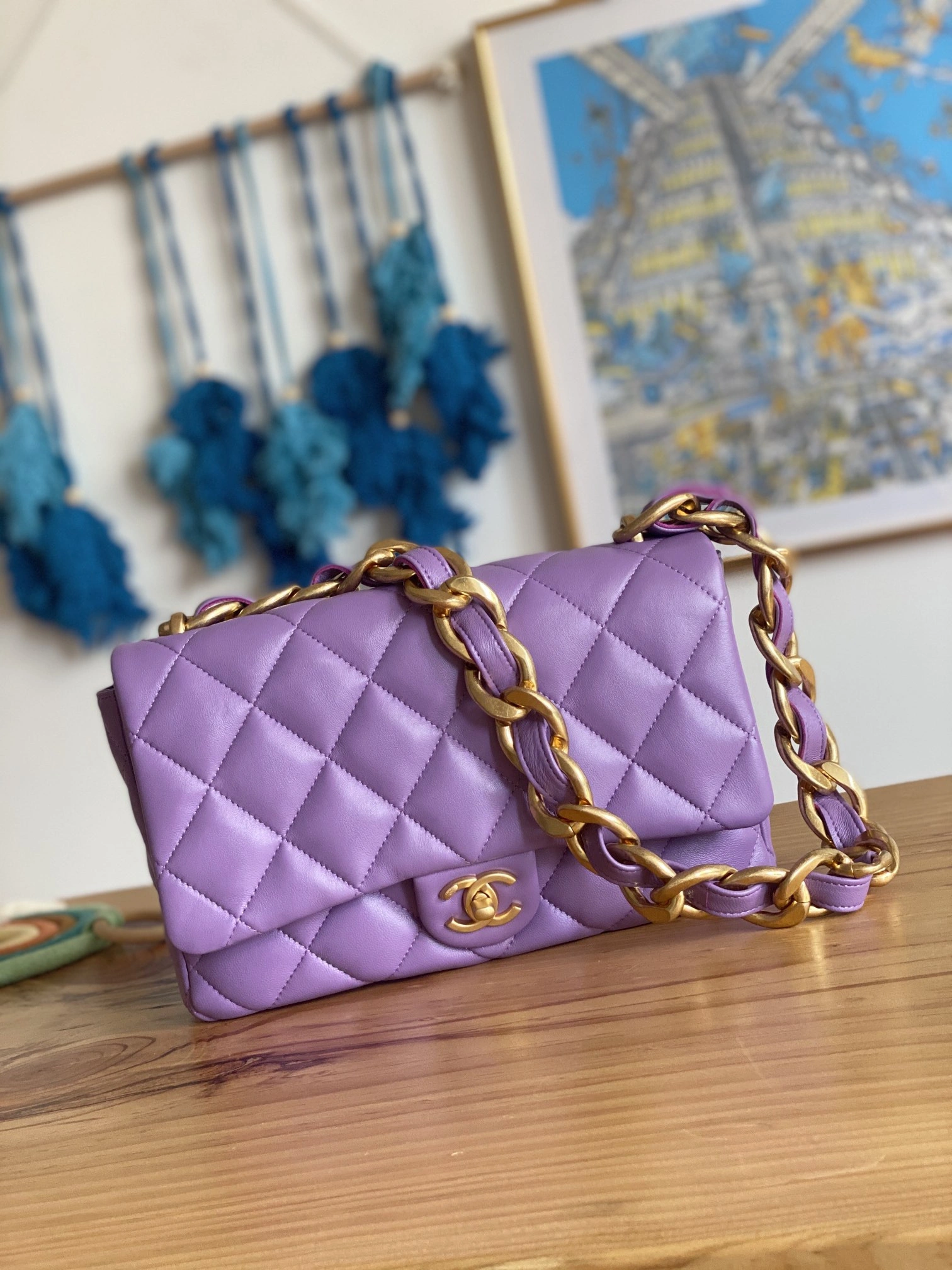 Comfortable CHANEL LARGE FLAP BAG 500 - Image 10