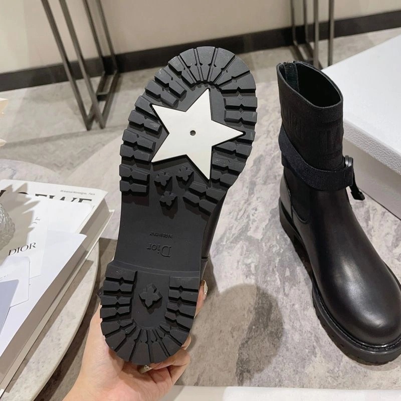 Christian Dior D-Major Ankle Boots Women Technical Fabric and Calfskin Black - Image 4