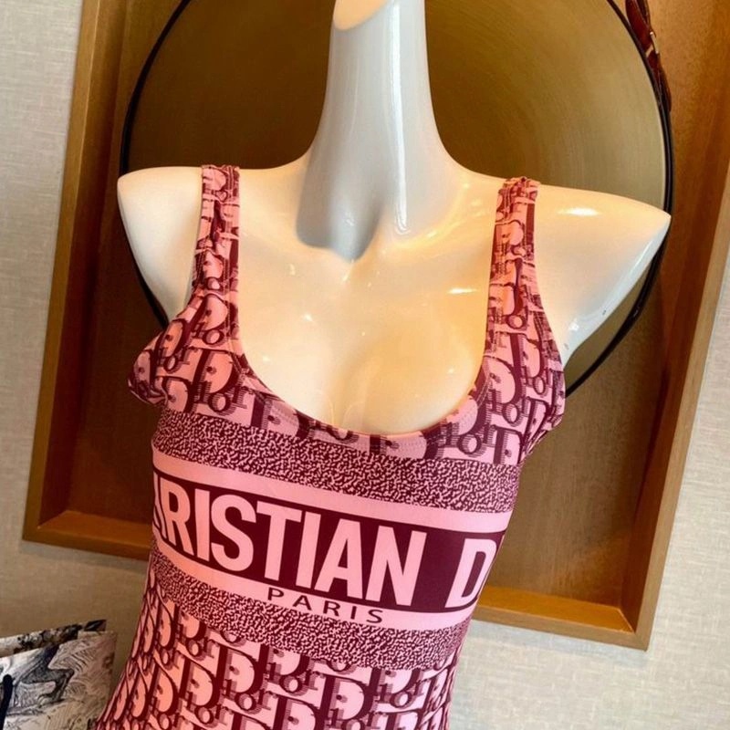 Christian Dior Swimsuit Women Oblique Motif Lycra Burgundy - Image 3