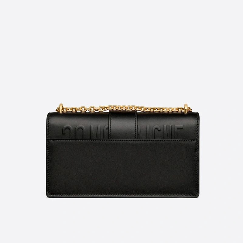 Dior 30 Montaigne East-West Bag With Chain Calfskin Black - Image 3