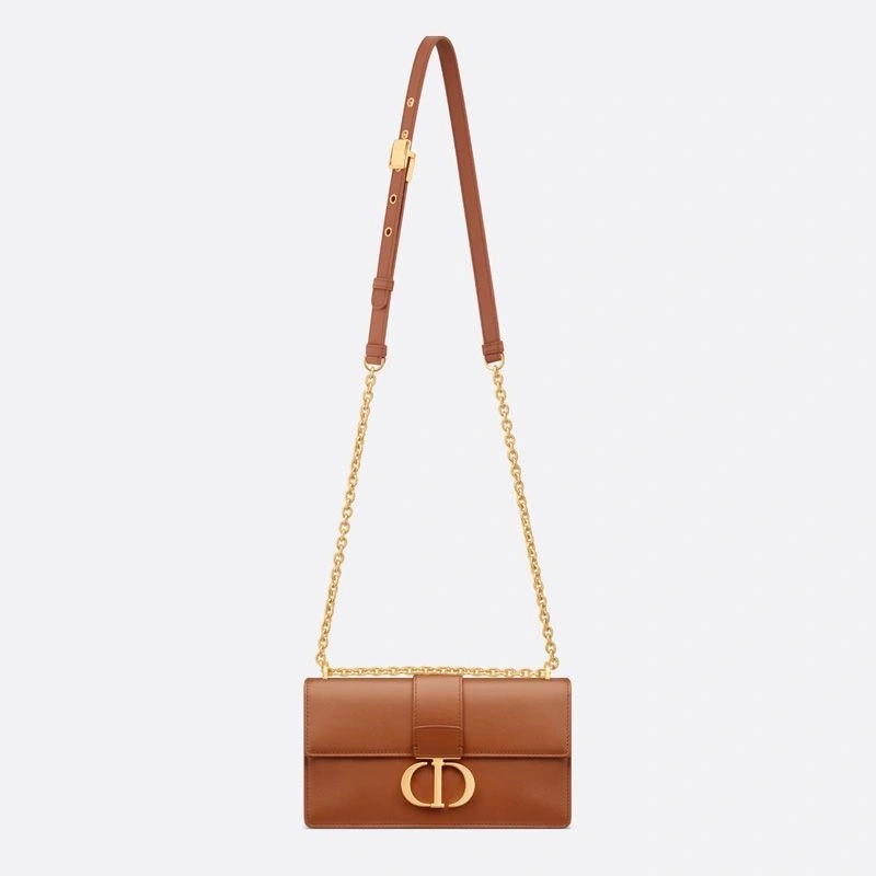 Dior 30 Montaigne East-West Bag With Chain Calfskin Brown - Image 5